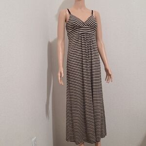 Papaya Striped Maxi Dress - Black and Tan